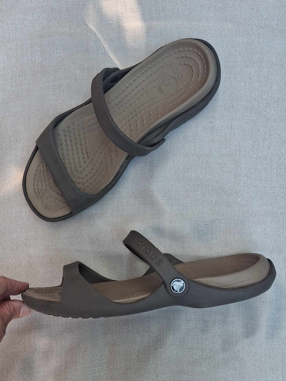 Crocs Women's Strappy Sandals Brown Comfort Footwear Size 10